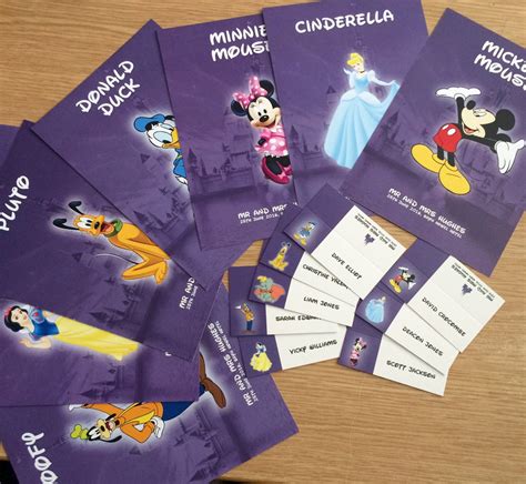 Disney Table Plan With Matching A5 Double Sided Table Name Cards Etsy