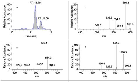 Mass Spectra Of Peak 23 And 25 A Extracted Ion Chromatogram Eic Download Scientific