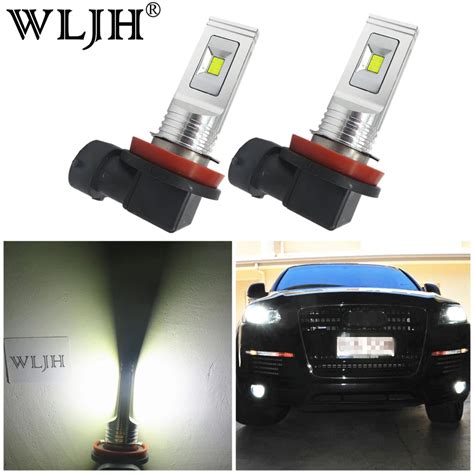 Wljh 2x Bright White H11 Led Lamp 1500lm 80w Low Beam Headlight Light