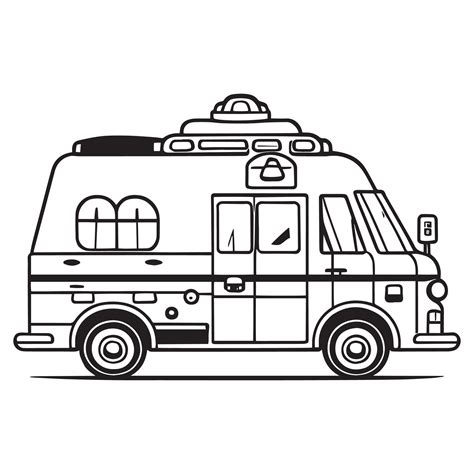 This is a ambulance vector clipart, ambulance line art, black and white ambulance. 24790535 ...