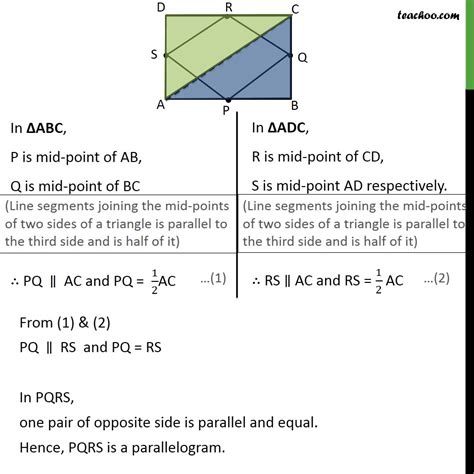 Ex 8 2 3 Abcd Is A Rectangle P Q R And S Are Mid Points