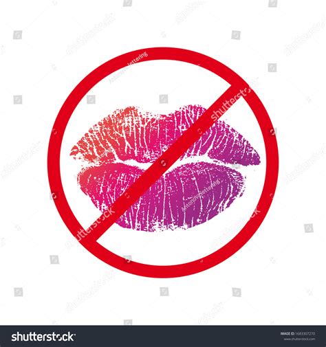 Dont Kiss Icon Vector Linear Style: เวกเตอร์สต็อก (ปลอดค่าลิขสิทธิ์