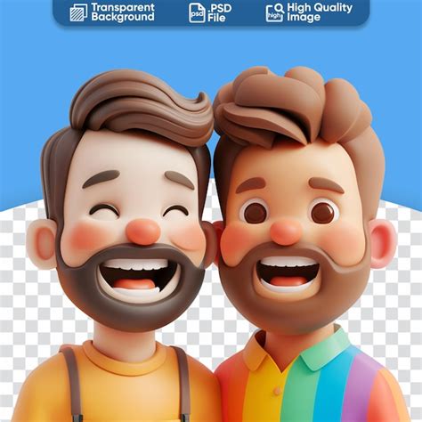 S Mbolo De Orgullo Amoroso Una Ilustraci N En D De Una Pareja Gay Feliz Una Pareja Lgbt En Una