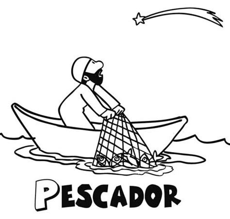 Dibujos De Pescadores Para Imprimir Y Pintar Colorear Imágenes