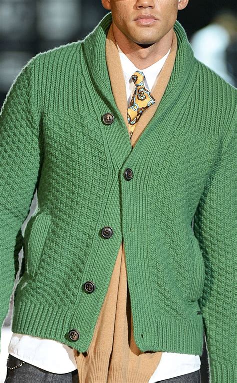 Dsquared Milan Men S Fashion Week Green Cardigan Menswear Men