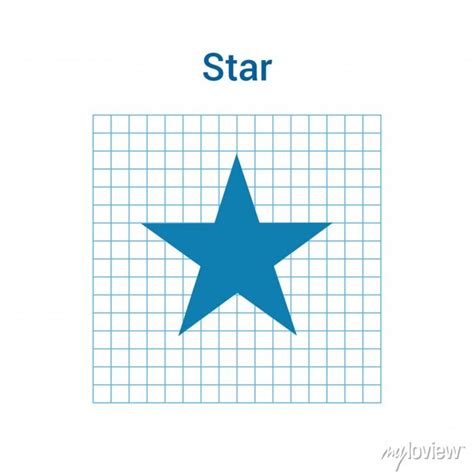 2d star shape in mathematics. blue star shape drawing for kids posters ...