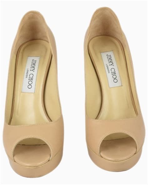 Sapato Jimmy Choo Original Peep Toe Nude Feminino