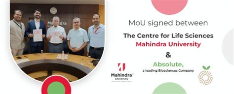 Mou Signed Between The Centre For Life Sciences Mahindra University