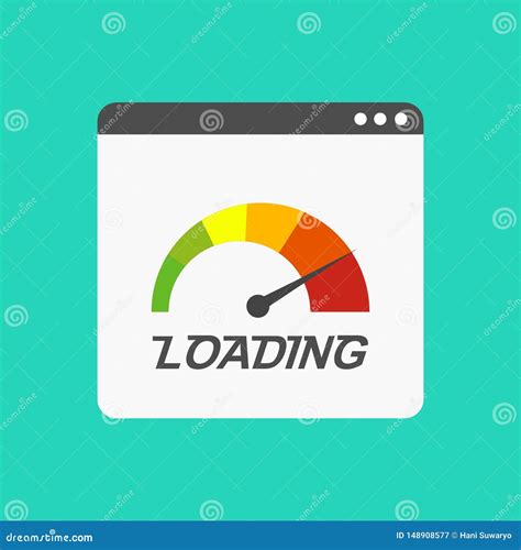 Website Speed Loading Time. Web Browser with Speedometer Test Showing Fast Good Page Loading
