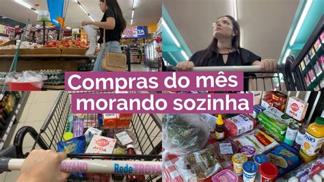 COMPRAS DO MÊS MORANDO SOZINHA quanto gastei YouTube