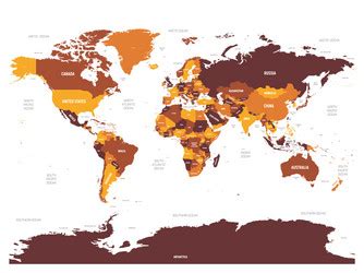 Northern Africa Map Brown Orange Hue Colored Vector Image