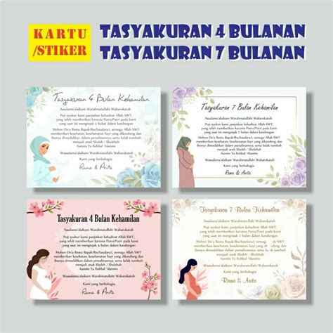 Jual Kartu Stiker Tasyakuran 4 Bulanan Kehamilan Tasyakuran 7 Bulanan Kehamilan Shopee Indonesia