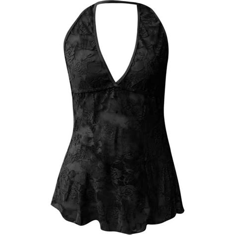 Nuisette Sexy Femme Lingerie Femme Sexy Dentelle Babydoll Nuisette Vêtements De Nuit Halter