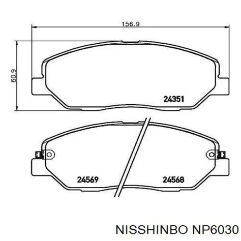 NP6030 Nisshinbo колодки тормозные передние дисковые