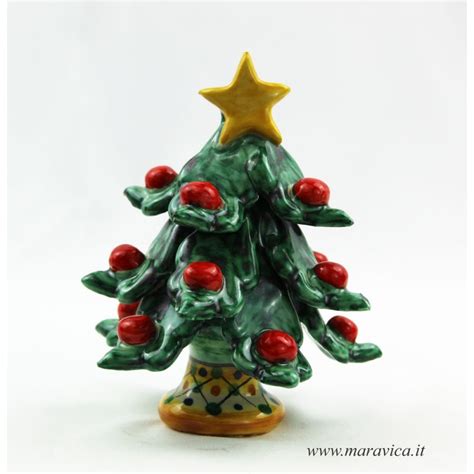 Albero Di Natale In Ceramica Di Caltagirone Dipinto E Decorato A Mano