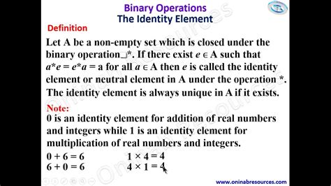 Binary Operations Part 3 Distributive Property Identity Element And Inverse Of An Element