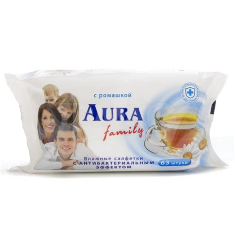 Влажные салфетки Aura Family для всей семьи (63 шт) - IRMAG.RU