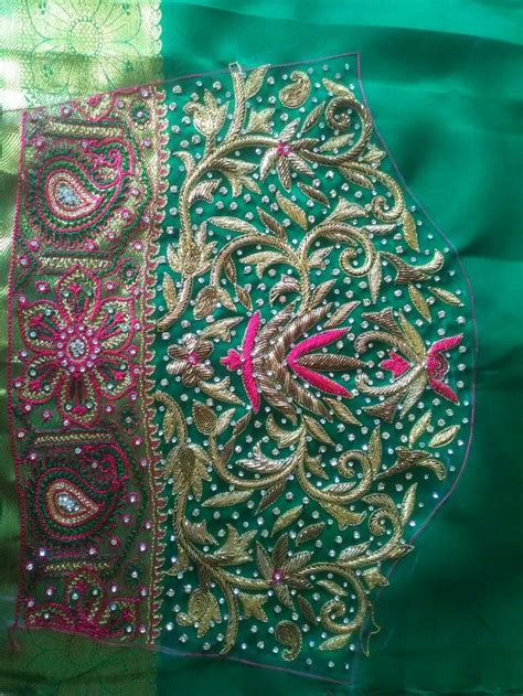 Zardosi Work Best Blouse Designs Back Neck Designs Self Design