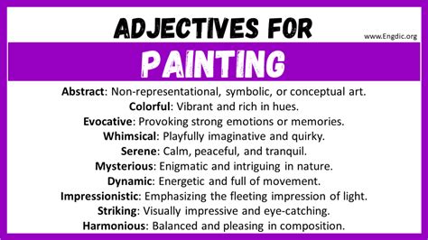 Best Words To Describe Painting Adjectives For Painting Engdic