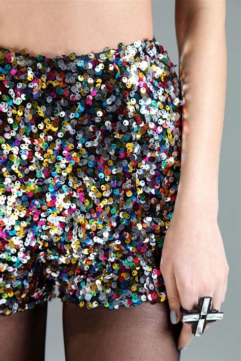 Multi Colour Sequin Shorts Sequin Shorts Glitter Pants Color