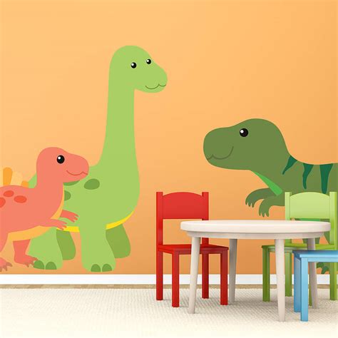 Childrens Dinosaur Wall Sticker Set By Oakdene Designs