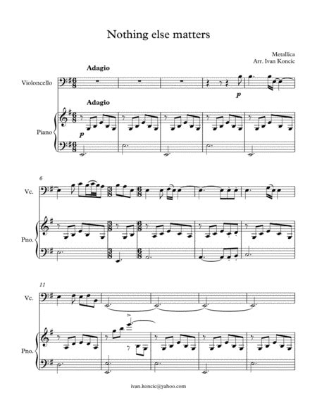 Nothing Else Matters Arr Ivan Koncic By Metallica Sheet Music For