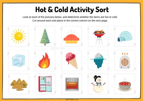 Hot And Cold Activity Sort Worksheets Kidpid