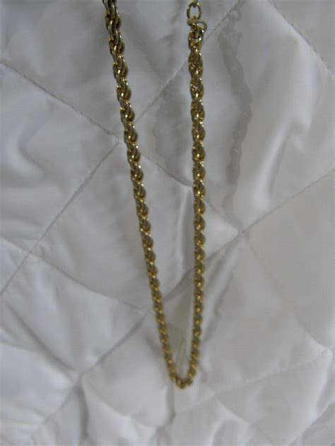 Vintage Rope Chain Necklace Gold Tone Marked Ko Gem