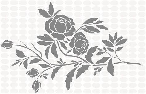 Painting Stencil Rose Wallpaper - Walls Stencils, Plaster Stencils ...