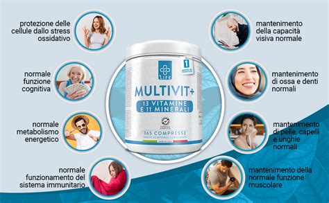 INTEGRATORE MULTIVITAMINICO Completo Multiminerale Piulife 365