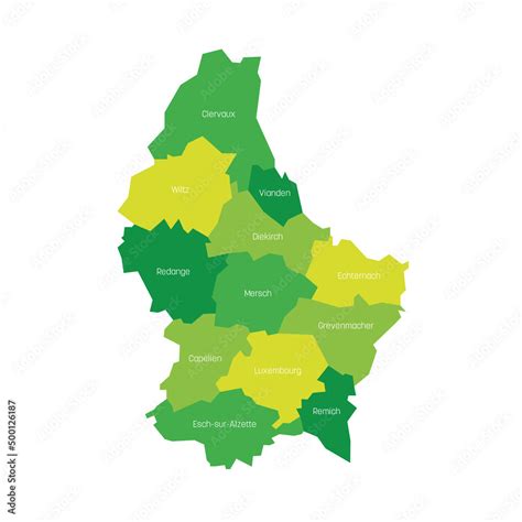 Luxembourg Administrative Map Of Cantons Stock Vector Adobe Stock