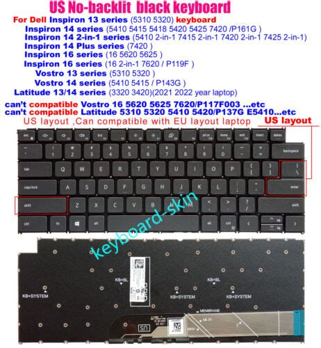 No Backlit Keyboard For Dell Vostro P G Latitude