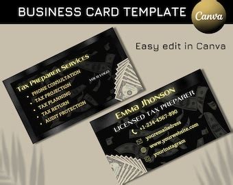 DIY Tax Preparer Business Card Tax Preparation Business Card - Etsy