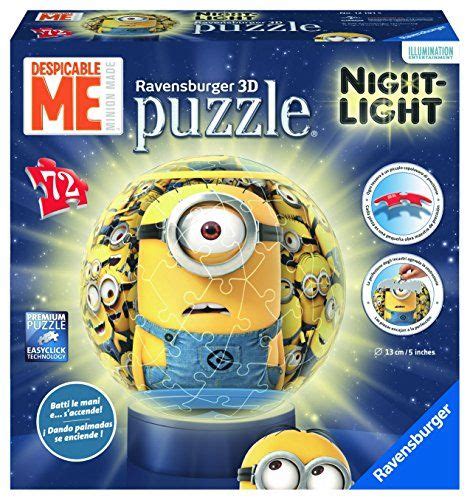 RAVENSBURGER PUZZLE 3D 72 PZ MINIONS LAMPADA NOTTURNA Puzzle