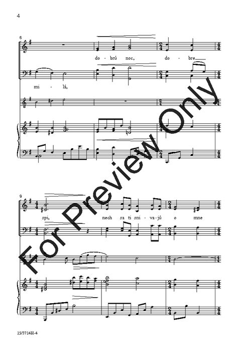 Dobru Noc SATB Arr Victor C Johnson J W Pepper Sheet Music