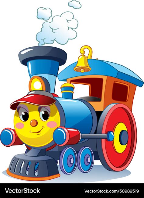 Funny multicolored locomotive train toy Royalty Free Vector