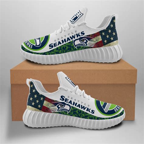 Seattle Seahawks Sneakers Customize Cross Style Yeezy Shoes For Women