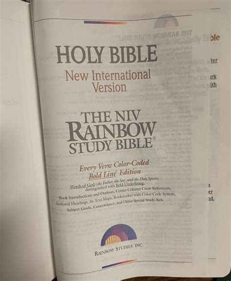 The NIV Rainbow Study Leather Bible 1992 MINT Condition - Etsy