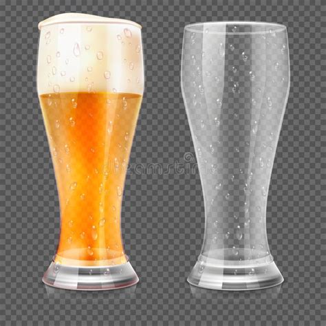 Dirigez Les Verres De Bi Re R Alistes La Tasse Vide Et Le Plein Verre De Bi Re Blonde Allemande