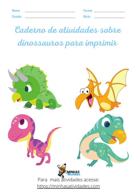 História De Dinossauro Infantil Para Imprimir - Caderno De Atividades Sobre Dinossauros Para Imprimir