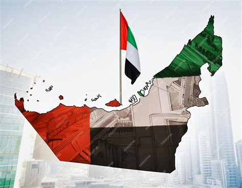 Uae Map Featuring Flag Culture And City Landmarks Premium Ai