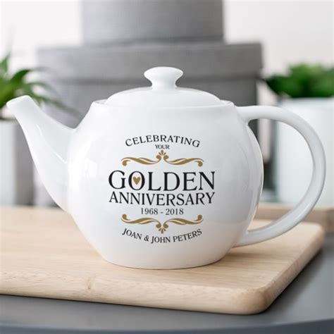 Personalised Golden Wedding Anniversary Teapot The T Experience