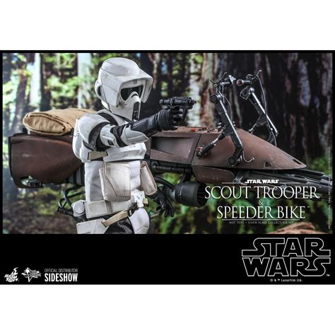 Star Wars Rotj Scout Trooper And Speeder Bike Scale Figure Set Hot Toys Mms