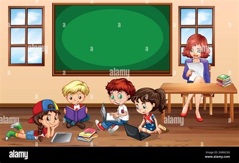 children  groupwork  classroom stock vector image art alamy