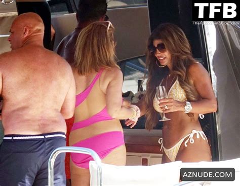 Teresa Giudice Sexy Seen Flaunting Her Hot Tits In A Bikini Top On A Boat In Italy Aznude
