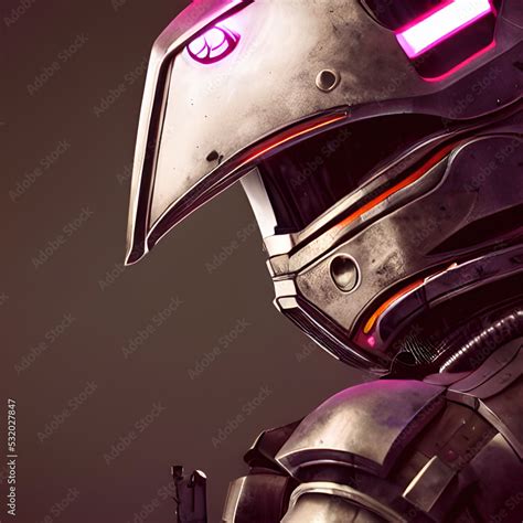 high tech cyberpunk robot  standing   cityscape  robot