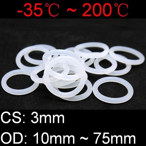 Pcs Vmq O Ring Seal Gasket Thickness Cs Mm Od Mm Silicone