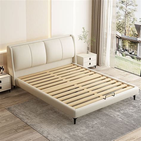 modern simple solid wood double bed