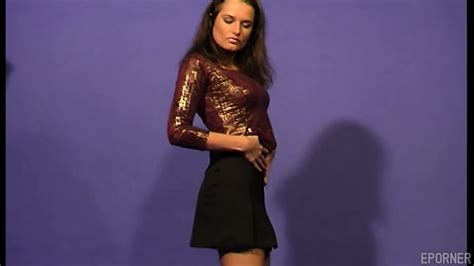 Sexy Tanned Brunette Dances Sensually