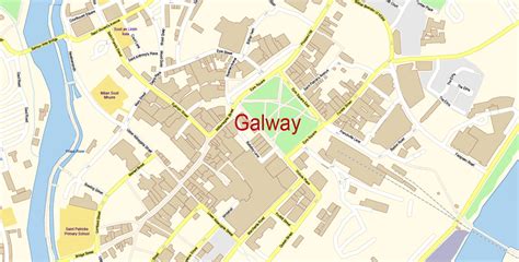 Galway Pdf Map Vector Ireland Exact City Plan Detailed Street Map